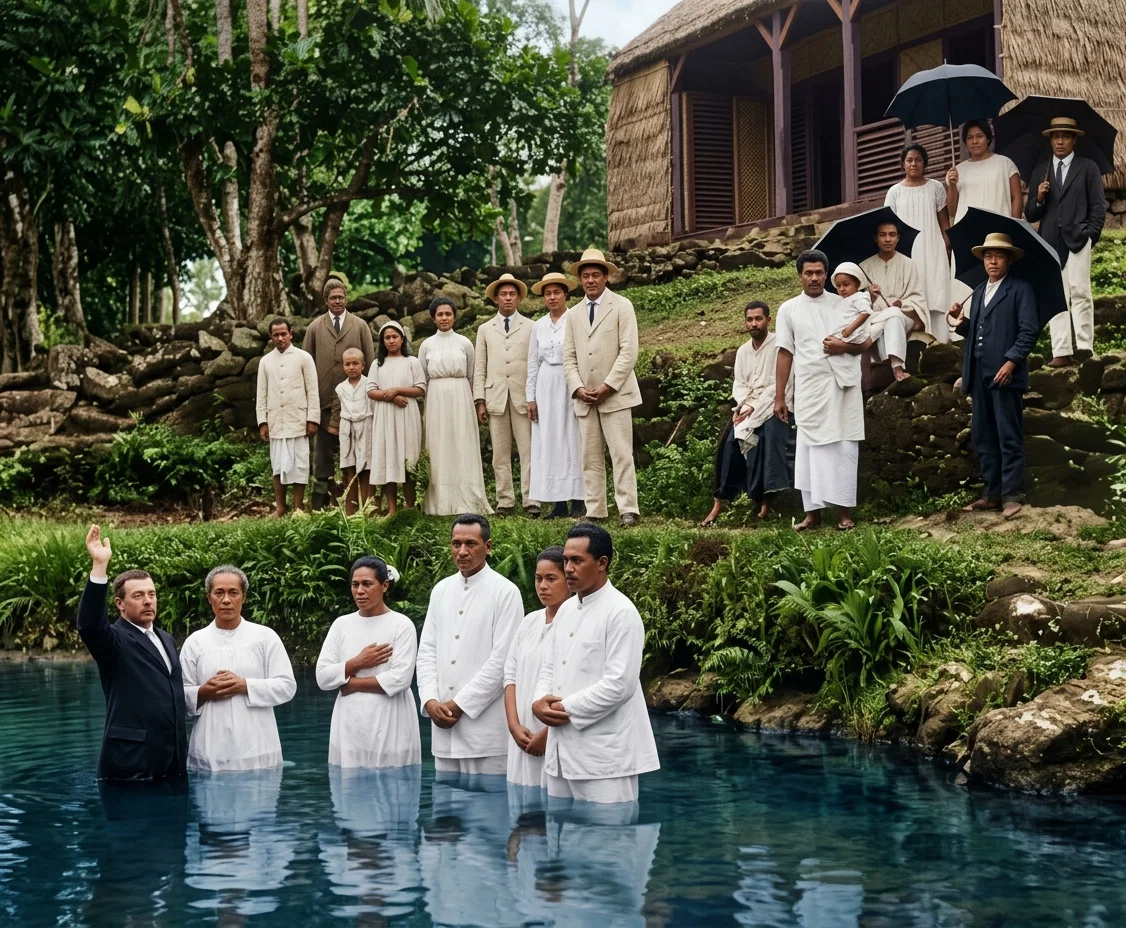 BAPTISMAL SCENE IN SAMOA