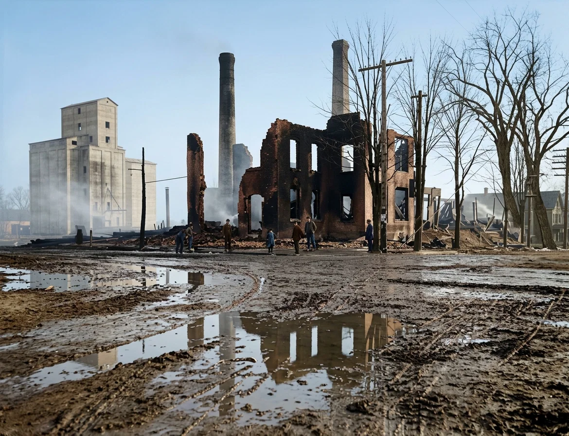 THE REVIEW AND HERALD PRINTING PLANT AFTER THE FIRE