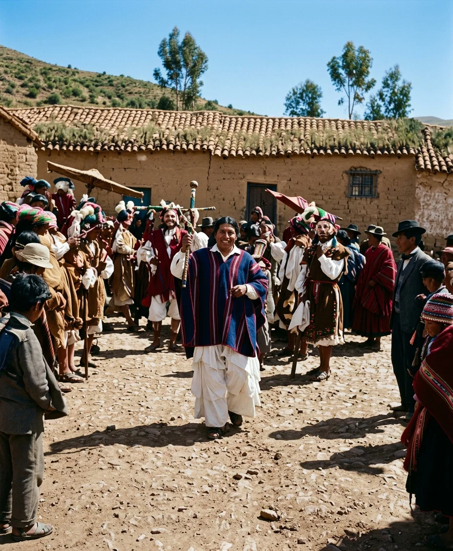 BOLIVIAN INDIANS IN GALA DRESS