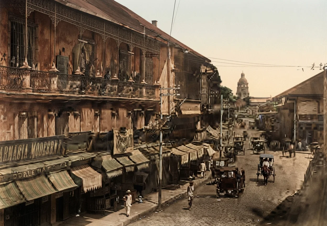 A Street Scene in Manila.