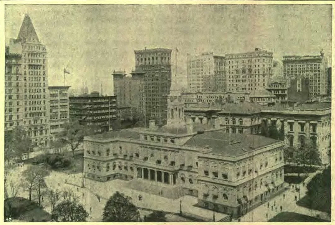 City Hall, and Court-House, New York. Where the order to close all places of amusement in the city on Sunday was modified.