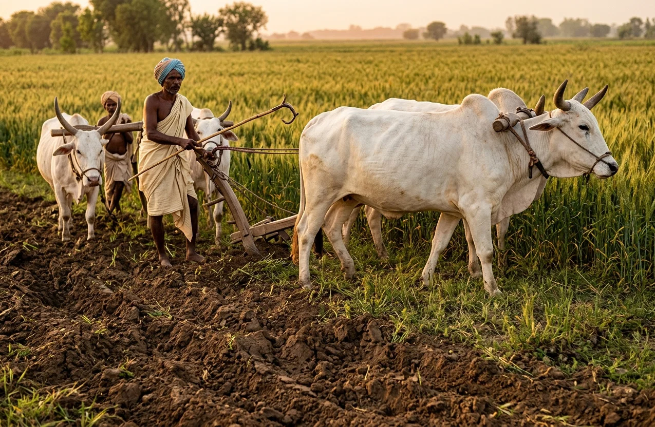 Photo by F. H. Loasby
PLOWING IN THE PUNJAB, INDIA. THUS DID ELIJAH FIND ELISHA AT WORK
WHEN THE LATTER WAS ANOINTED PROPHET IN ISRAEL