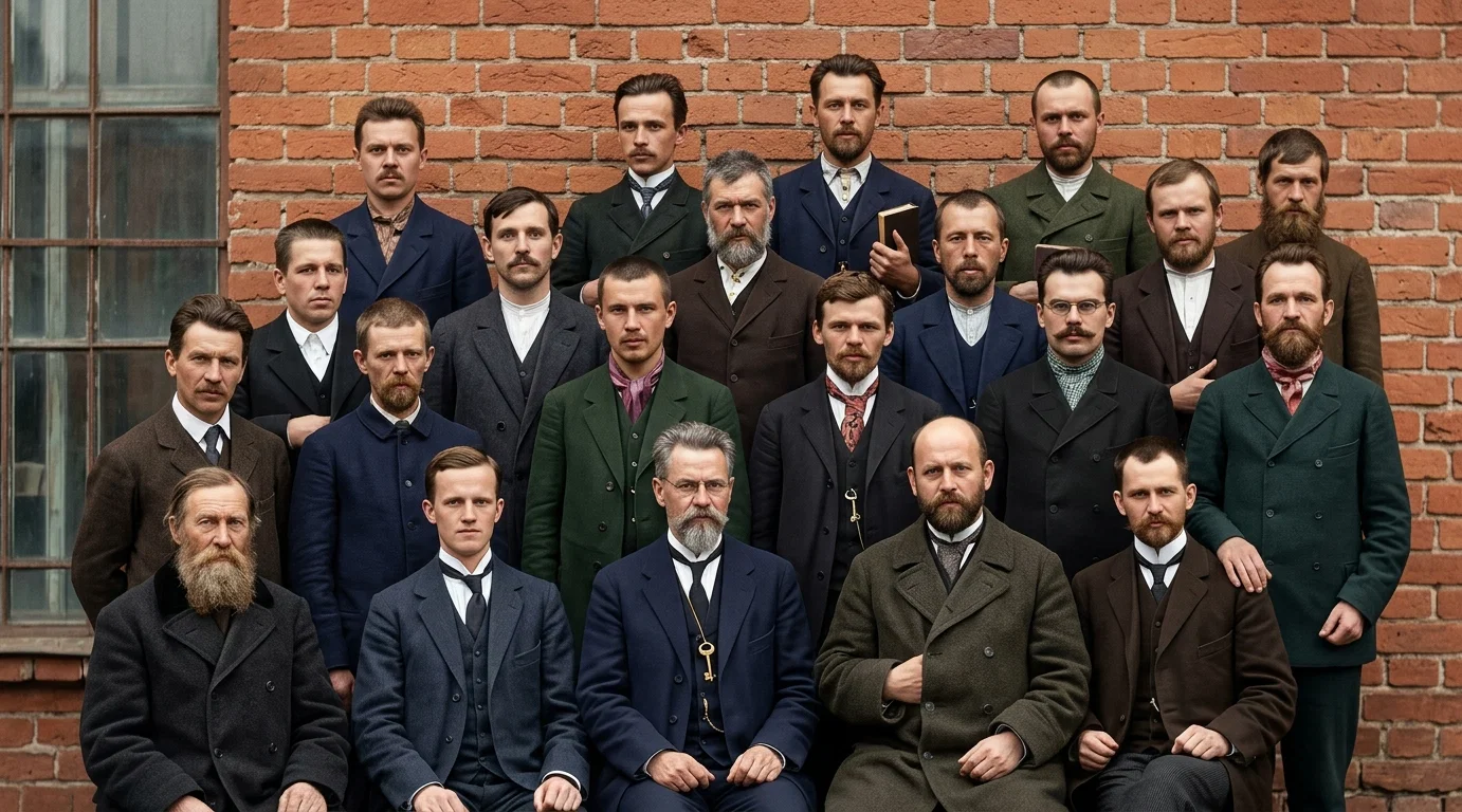 LABORERS AT A GENERAL MEETING IN RUSSIA