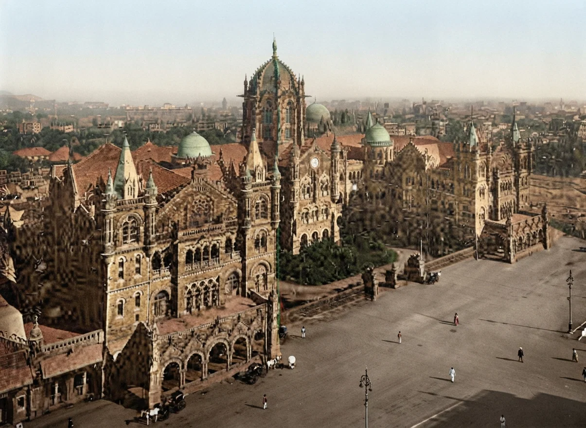"Victoria Terminus"—the Central Railway Station of Bombay, India