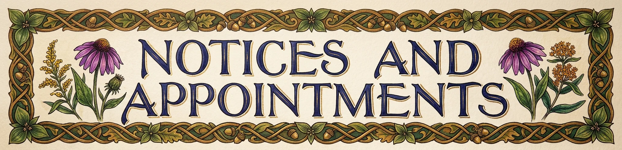 NOTICES AND APPOINTMENTS