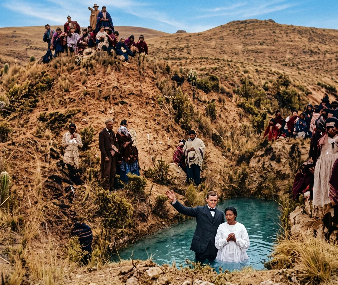 BAPTISMAL SCENE IN PERU, AMONG THE INCA INDIANS