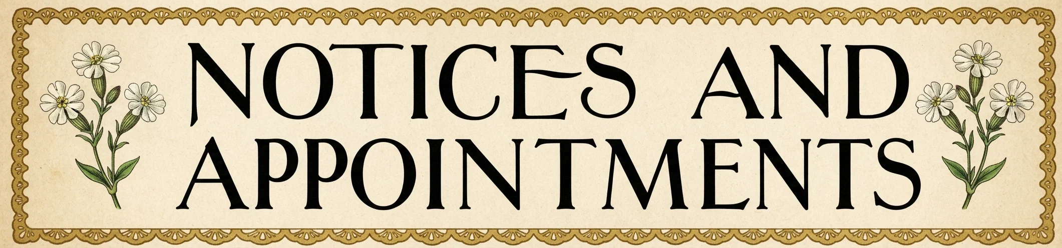 NOTICES AND APPOINTMENTS