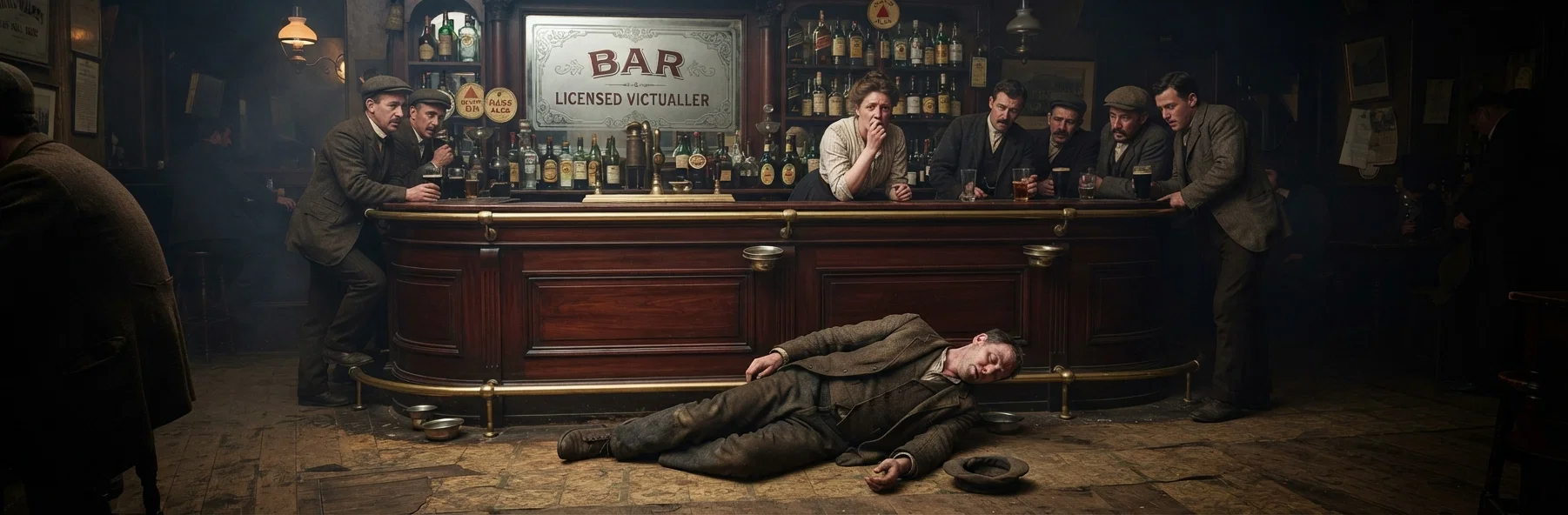At these words, the poor victim of the licensed saloon fell as one dead.