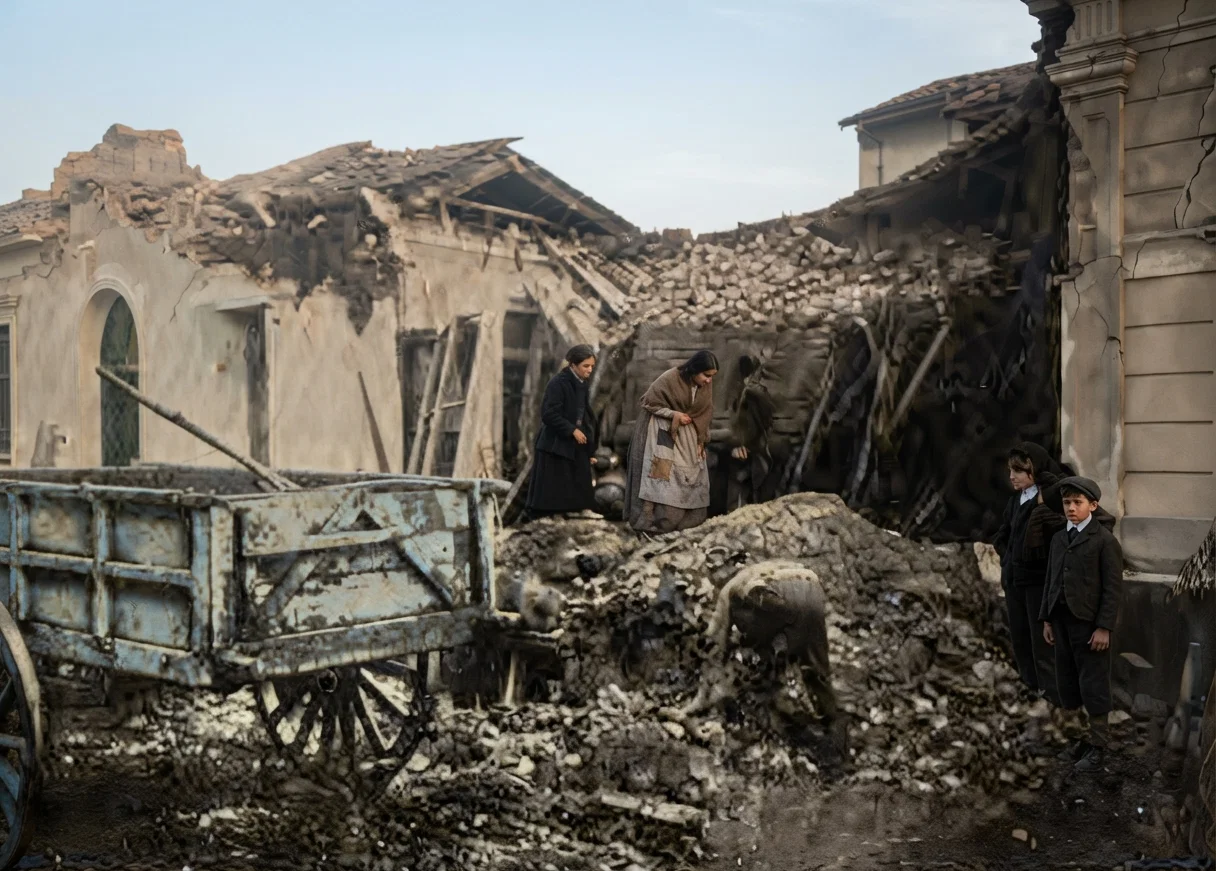 Cathedral Street, Santiago, Chile, after the Earthquake of Aug. 16, 1906.