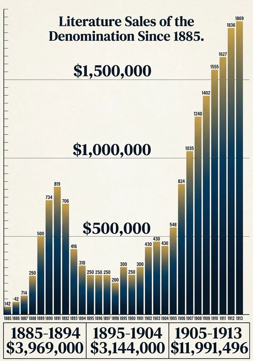 LITERATURE SALES OF THE DENOMINATION SINCE 1885