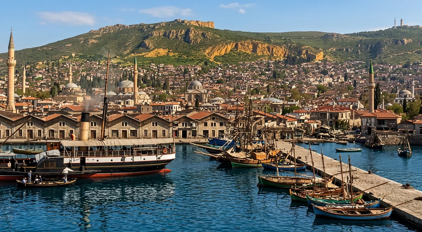 SMYRNA, SHOWING PORT AND MT. PAGUS.
THE TRUTH HAS FOUND ITS WAY TO THIS HISTORIC CITY, AND SEVERAL OF ITS PEOPLE ARE NOW REJOICING IN
THE LIGHT OF THE THIRD ANGEL’S MESSAGE.