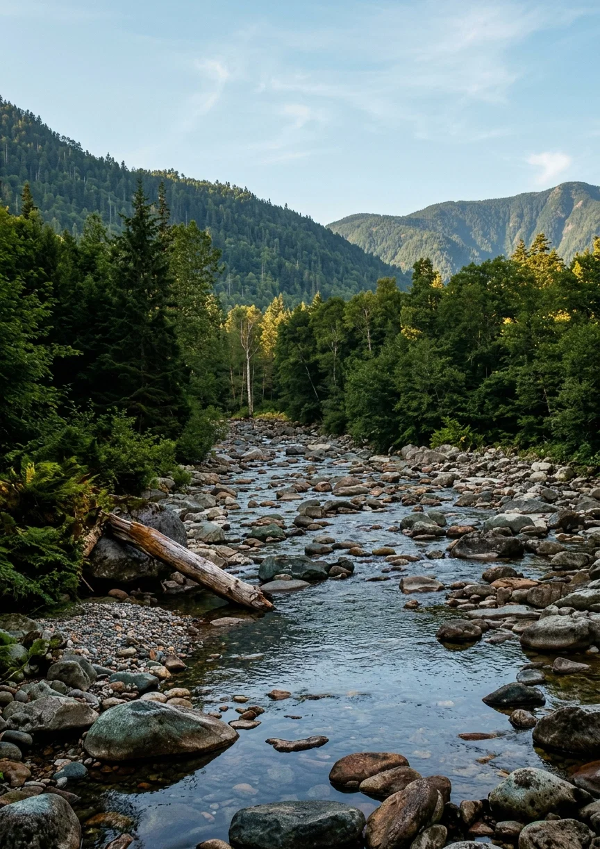 A Rocky Bed Among the Mountains
