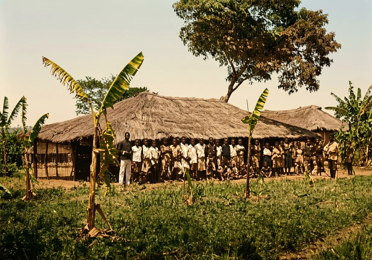 CHISOMBEZE OUT-SCHOOL, NYASALAND
Simeon, in charge, is only a young teacher, but is doing good work.