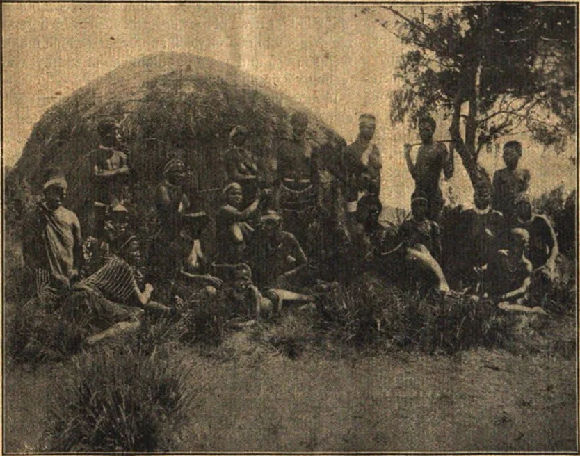 Group of Zulus at a Kraal Making Their Toilet.