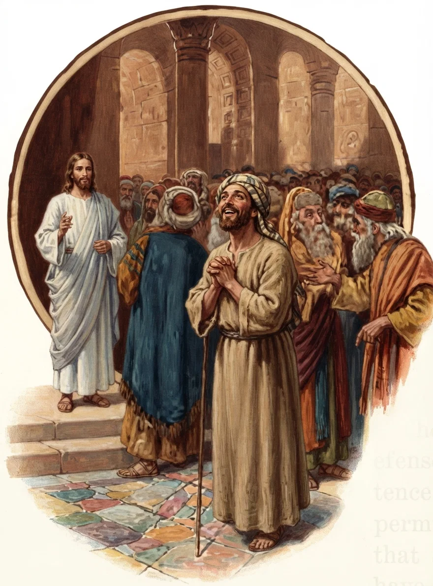 "With glad voice he praised God for deliverance."