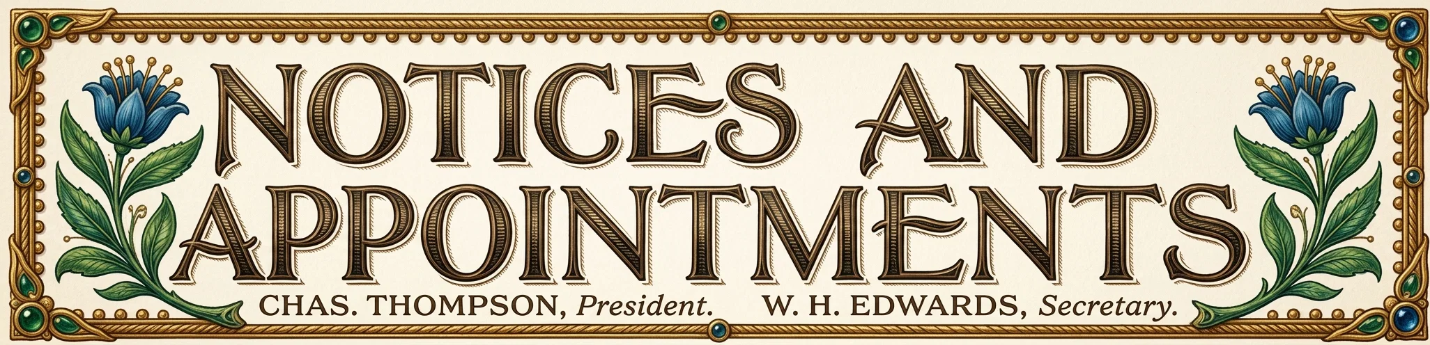 NOTICES AND APPOINTMENTS