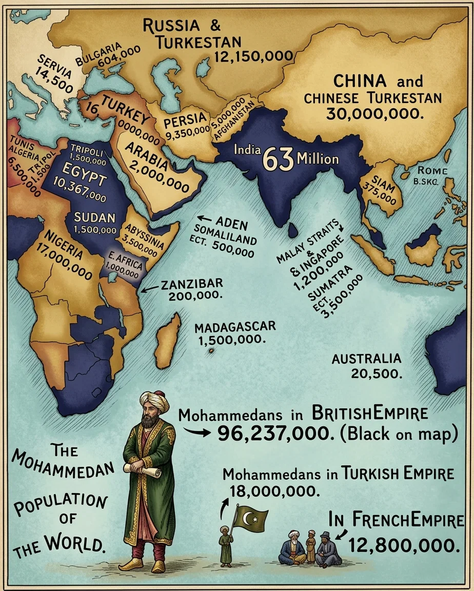 Drawn by F. H. Loasby
MAP GIVING MOHAMMEDAN POPULATION OF THE WORLD