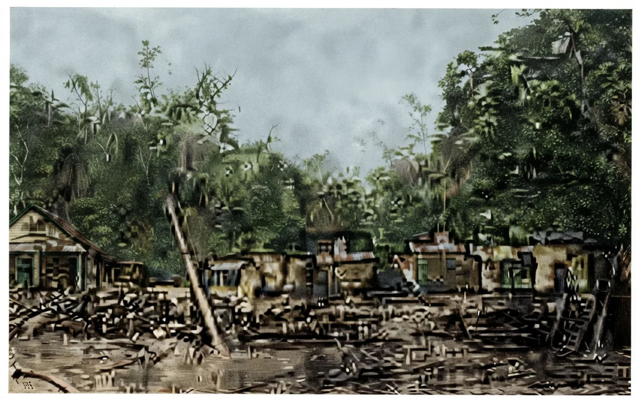 A Scene in Papeete Where the Post-office Stood.