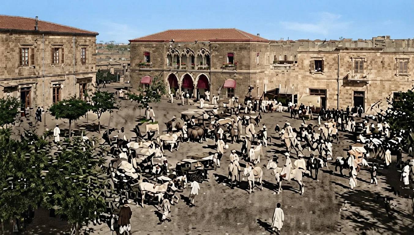 City square and principal hotel, Asmara