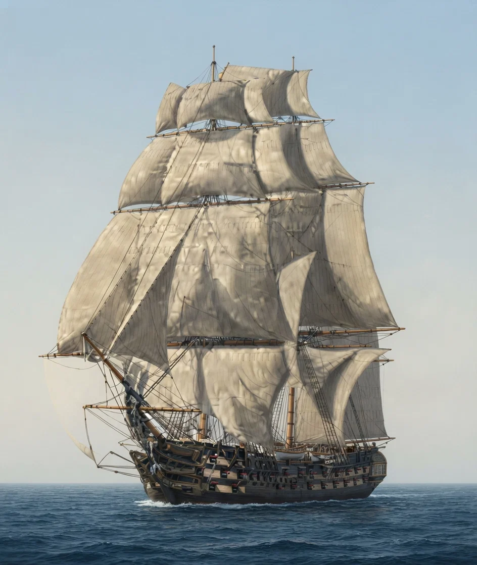 First-class battle-ship "Pennsylvania" of the old navy. She was launched at Philadelphia in 1837. Displacement 3,241 tons; 120 guns; cost of construction, $694,500. President John Quincy Adams wrote of her that she was "said to be the largest ship that will float upon the ocean. She is built chiefly of live oak, and looks like a city in herself."