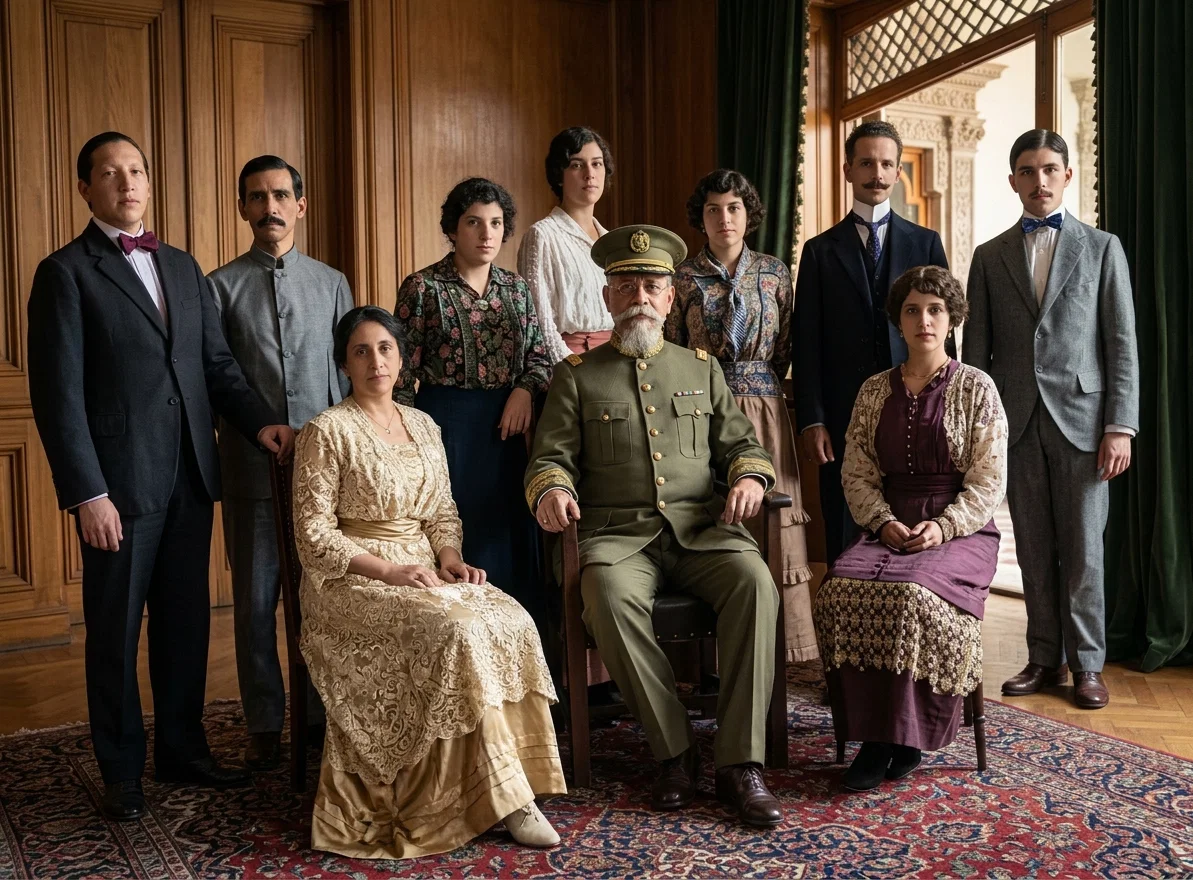PRESIDENT CARRANZA OF MEXICO AND HIS STAFF OF SECRETARIES