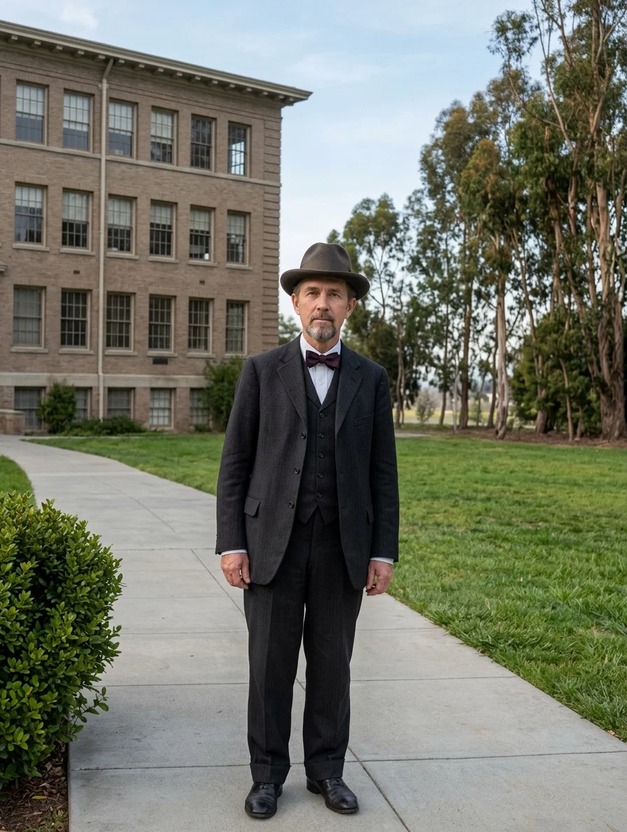 ELDER J. N. LOUGHBOROUGH IN FRONT
OF THE LABORATORY BUILDING