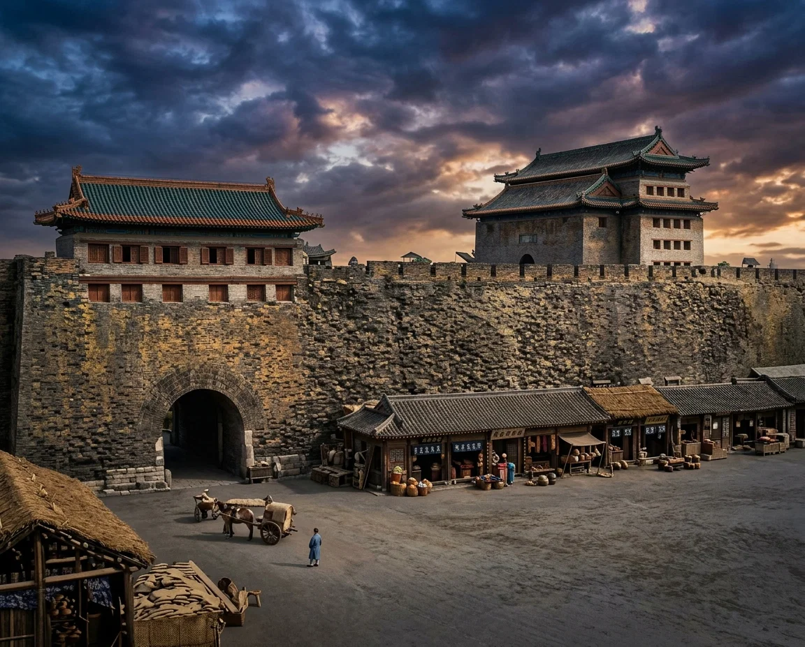 A Glimpse of City Wall, Peking.