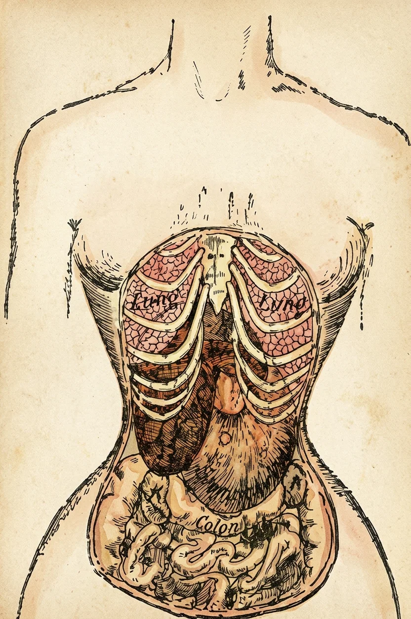 A human waist distorted by fashion.