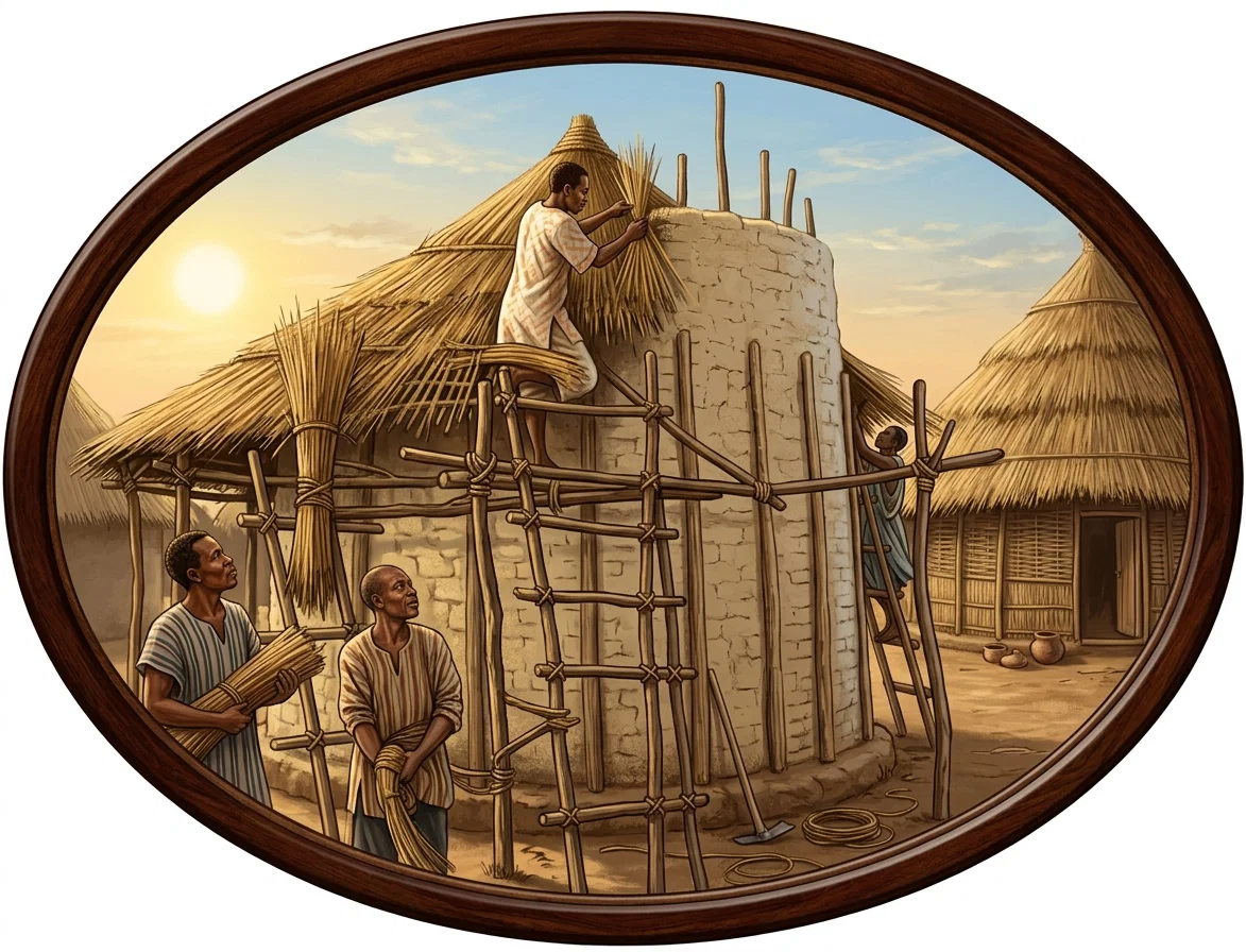NATIVES BUILDING A HOME
