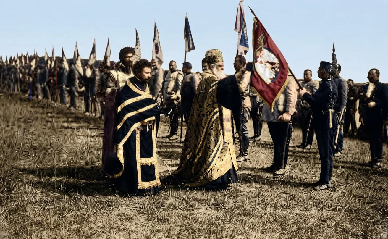 GREEK PRIEST BLESSING SERVIAN COLORS