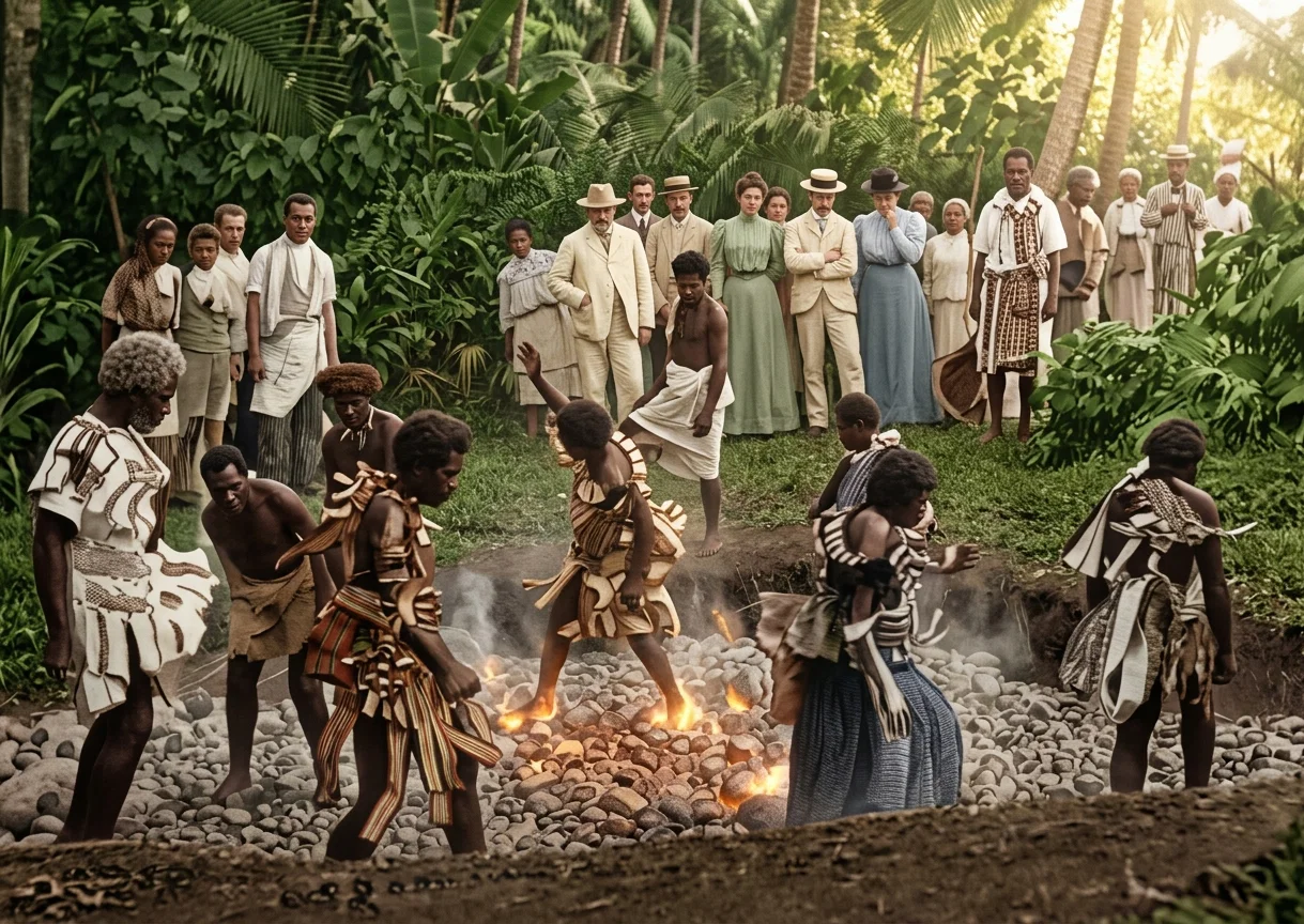 Fire-walking in the South Seas.