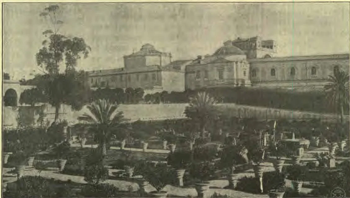 Panorama of the Vatican Gardens, Rome.