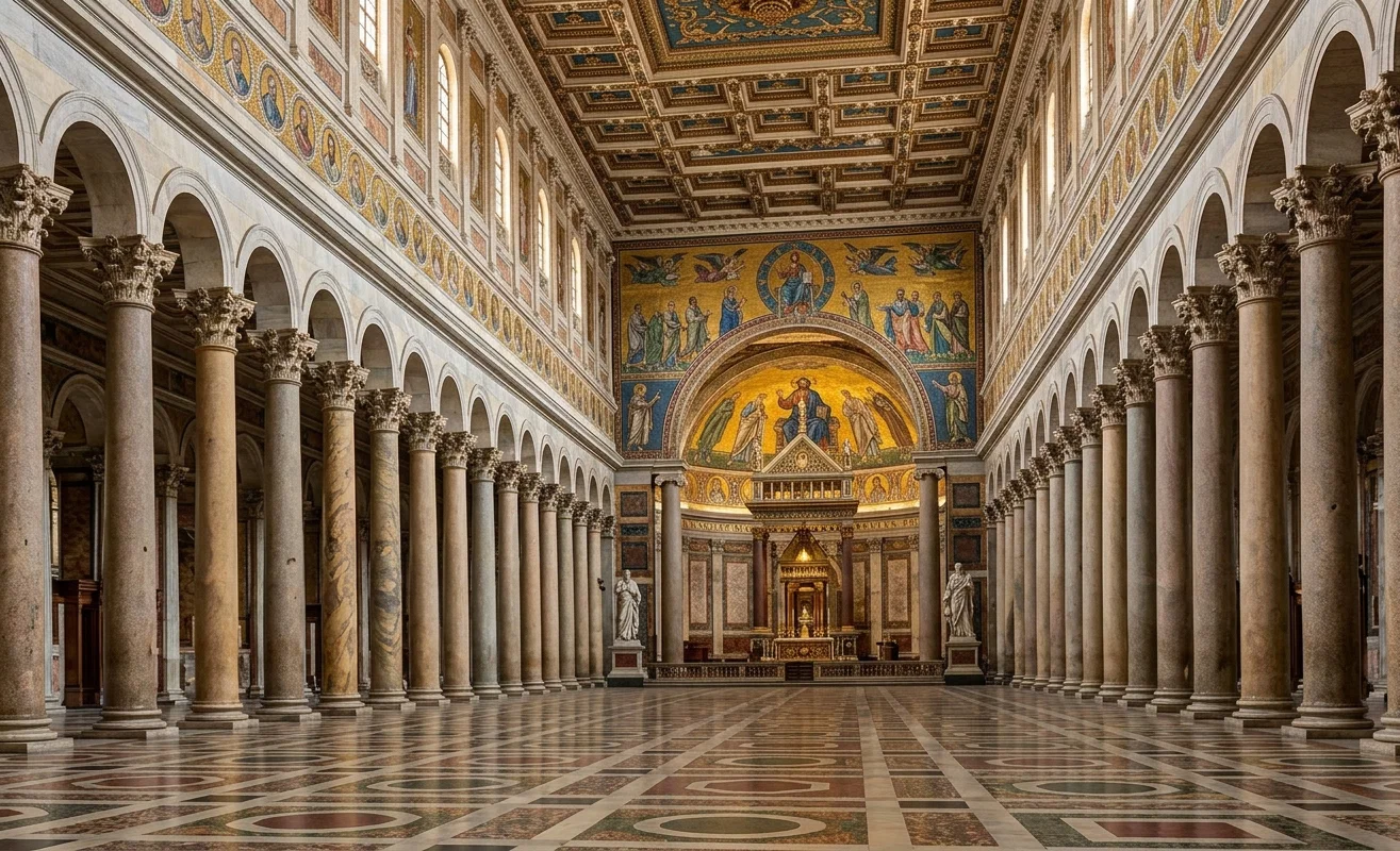 Interior View of St. Paul's Church, Rome.