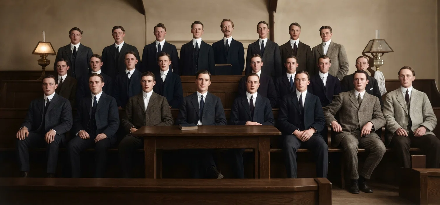 YOUNG MEN IN PACIFIC UNION COLLEGE PREPARING FOR THE MINISTRY