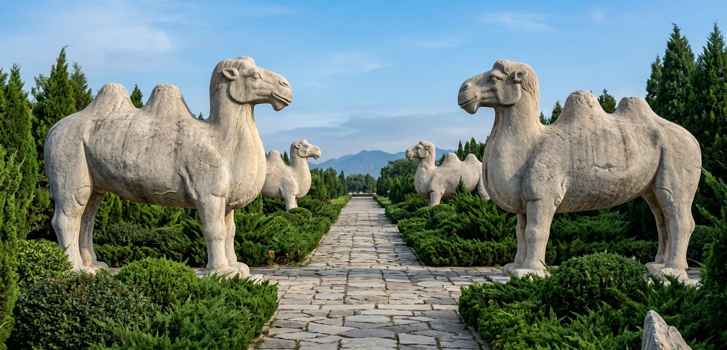 A GLIMPSE OF THE ROADWAY LEADING TO
THE MING TOMB