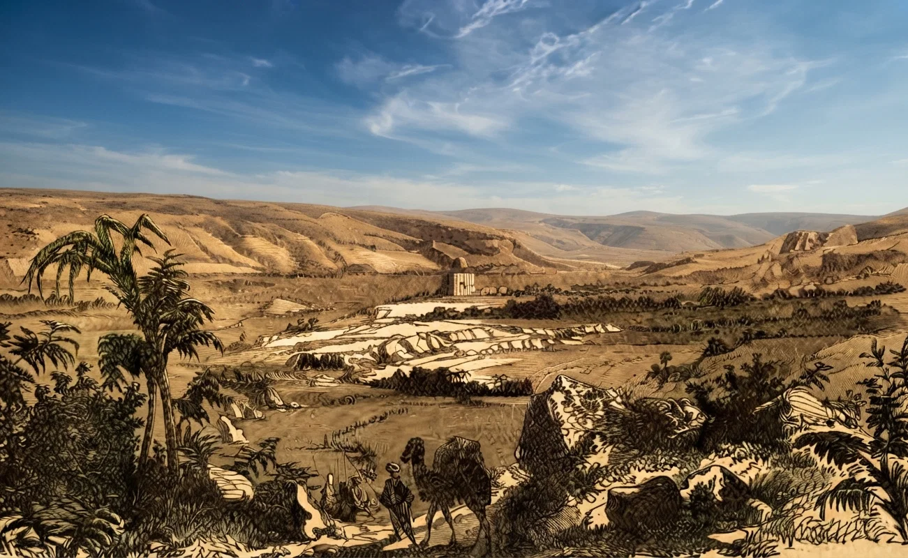 VALLEY AND SITE OF THE ONCE GREAT CITY OF JERICHO.