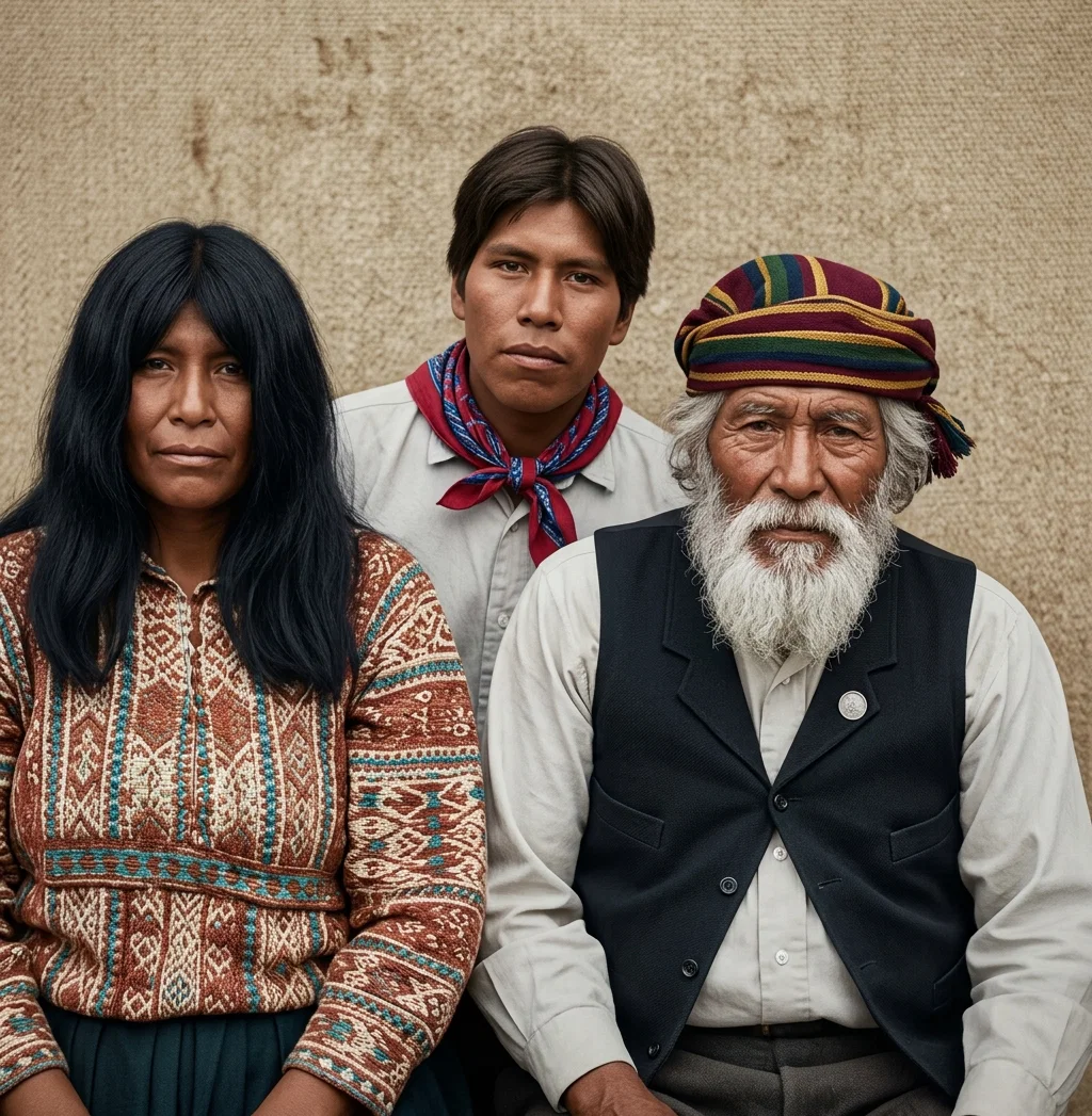 Pima Indian Converts, a Chief and His Family.