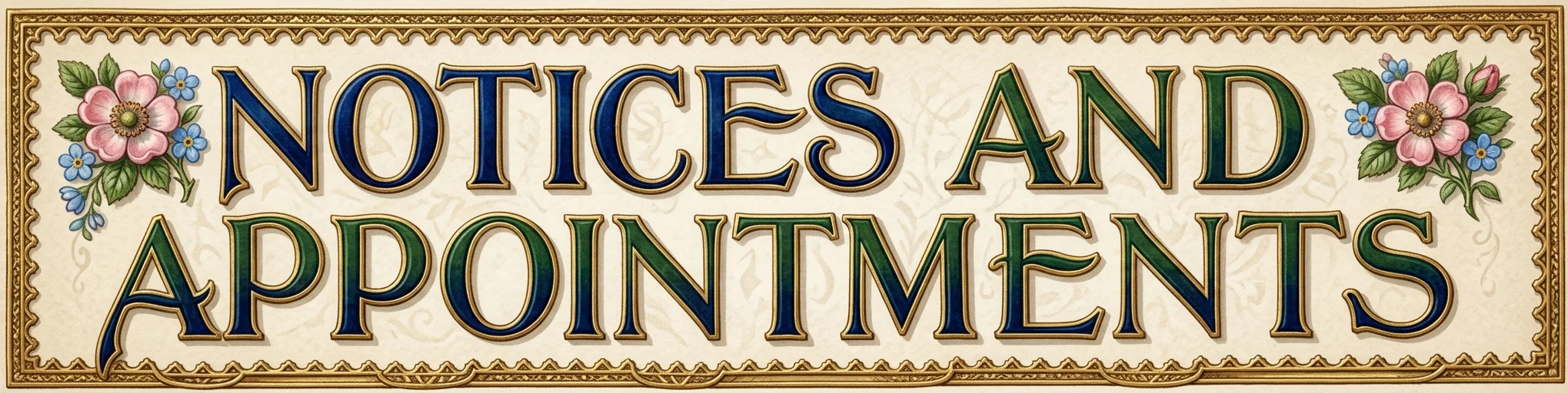 NOTICES AND APPOINTMENTS