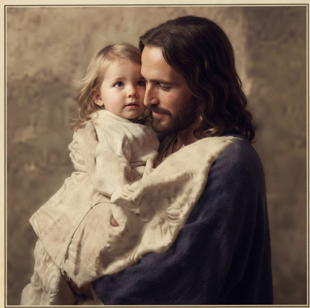 CHRIST TAKES THE LITTLE ONE FROM HER ARMS