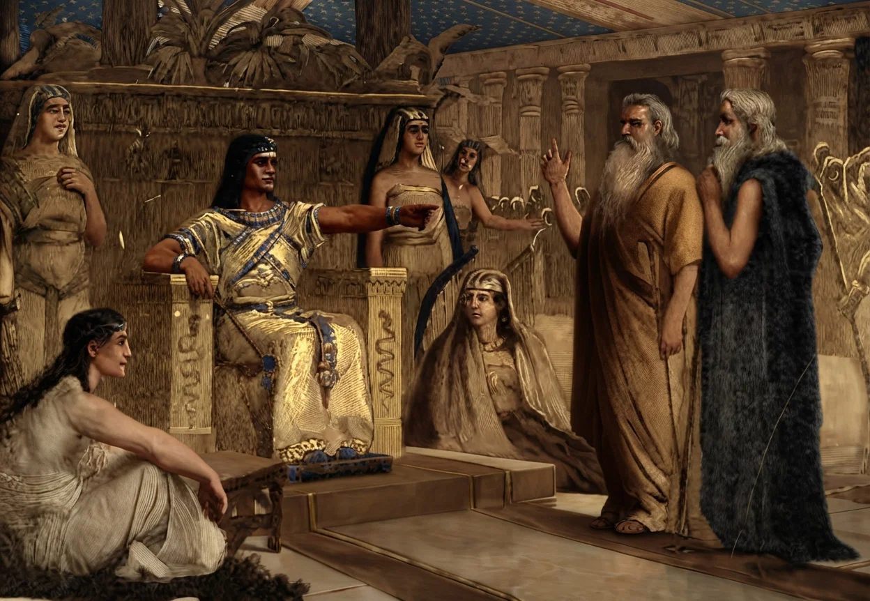 MOSES AND AARON BEFORE PHARAOH.