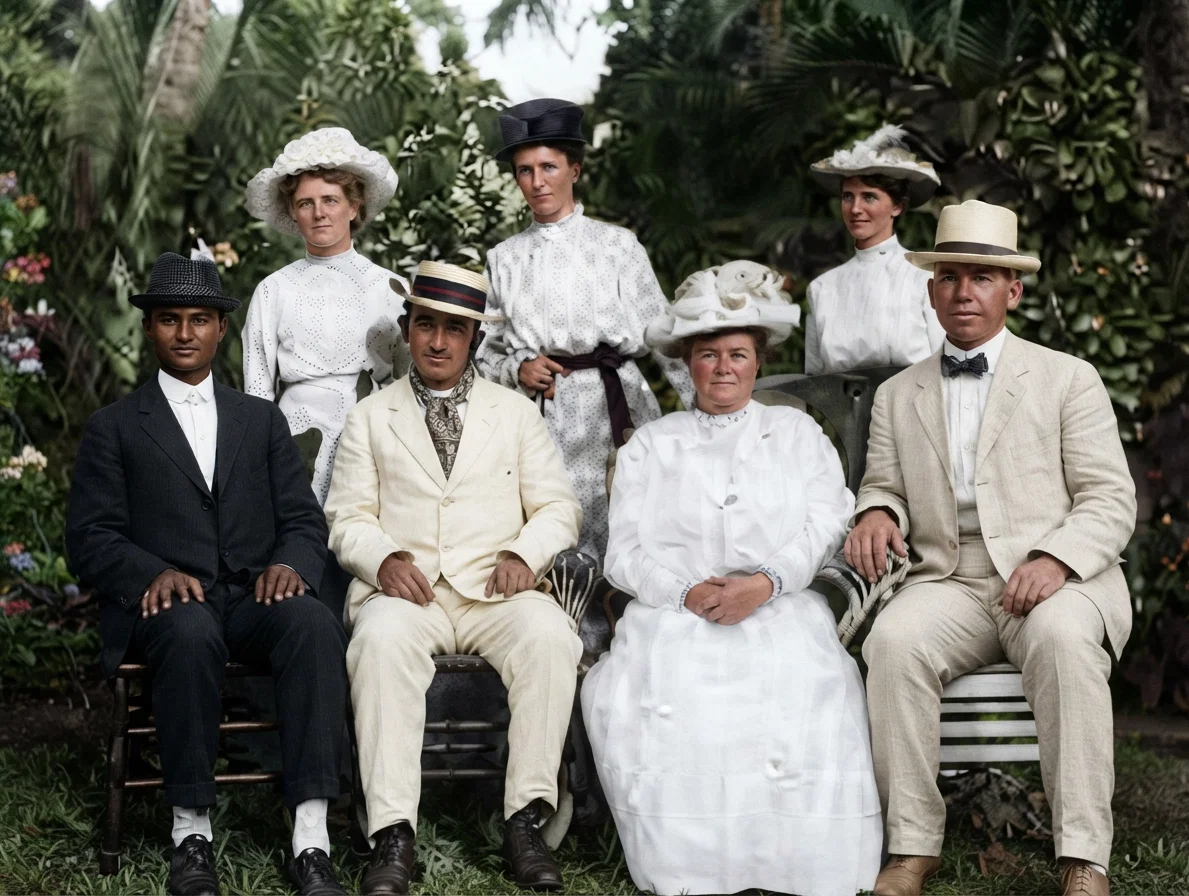 Group of our workers, Honolulu, Elder and Mrs. Conway at right