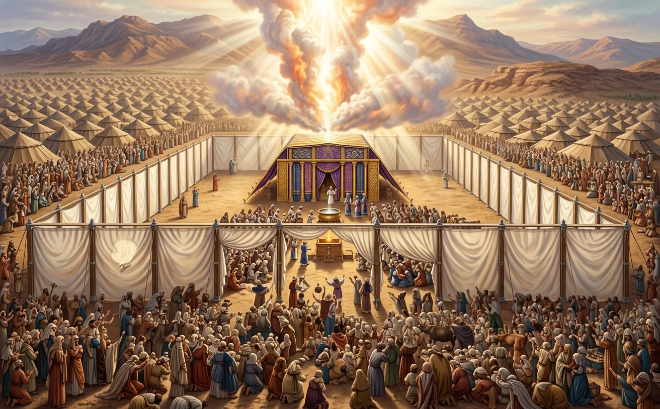 THE DAY OF ATONEMENT IN THE WILDERNESS. (See Leviticus 16.)