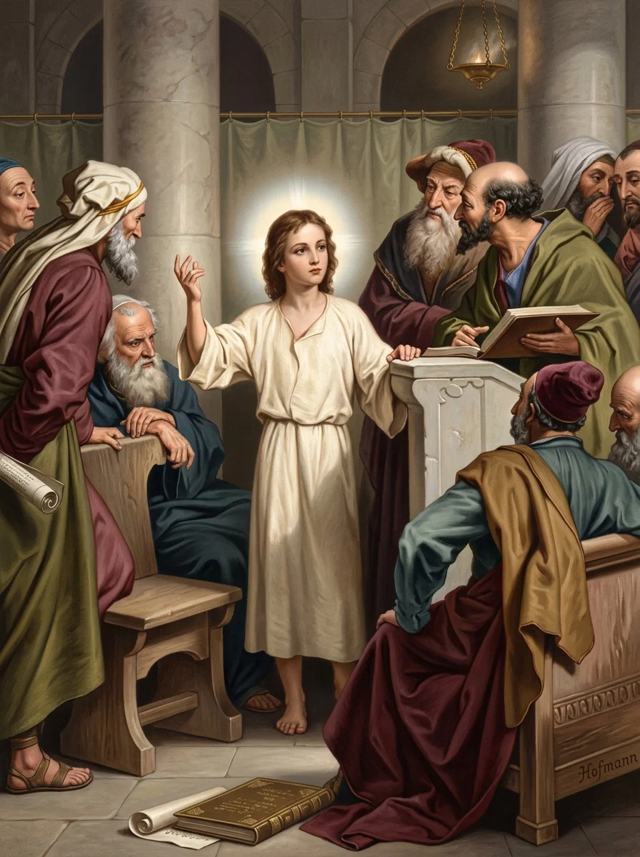 JESUS AT TWELVE YEARS OF AGE IN THE TEMPLE