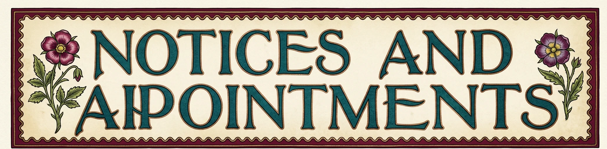 NOTICES AND APPOINTMENTS
