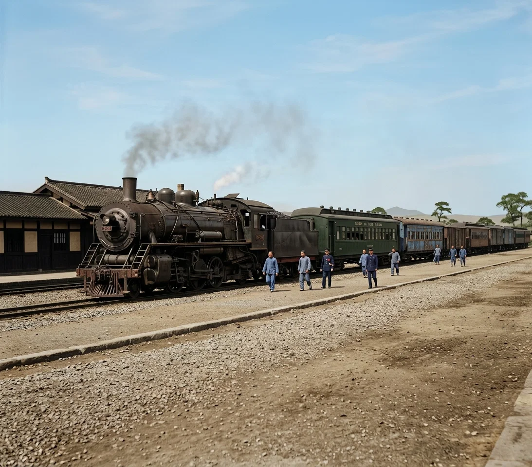 TRAIN ON THE HANKOW AND PEKING RAILROAD