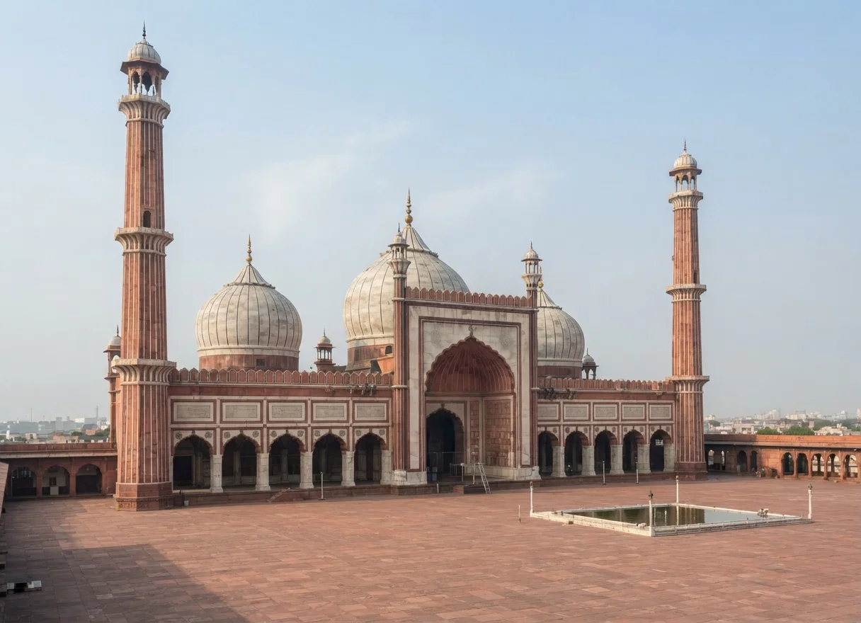 THE GREAT MOSQUE AT DELHI, INDIA
