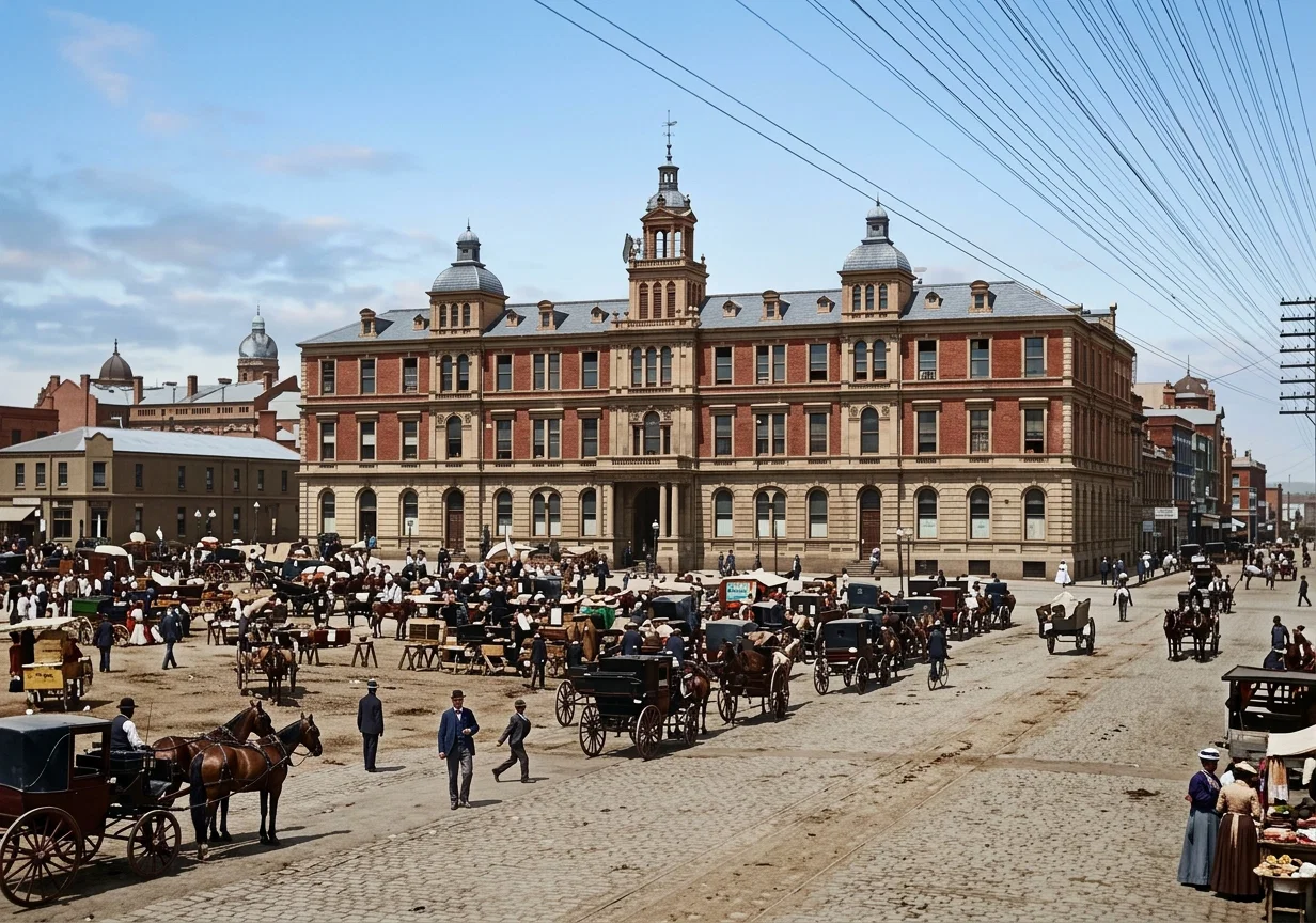 Post-office and Market Square, Johannesburg.