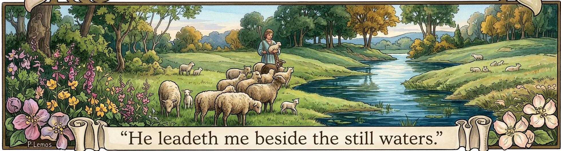 “He leadeth me beside the still waters.”