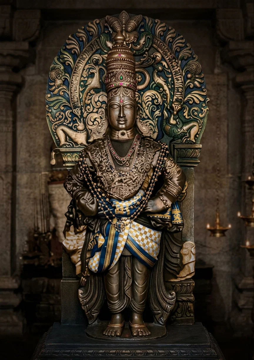 One of the hideous gods in the inner sanctuary of a temple. To such an idol, millions of Hindus constantly direct their worship.