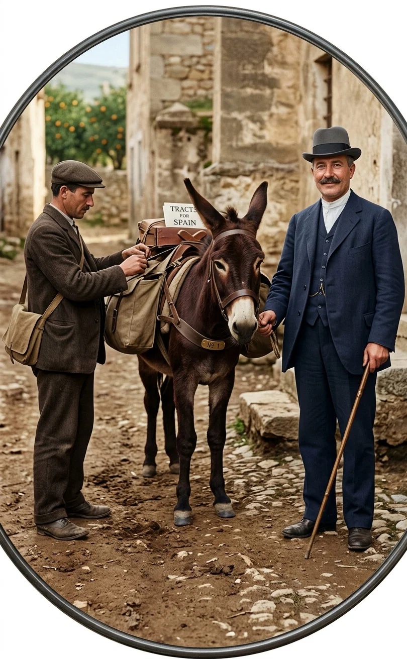 1. THE SPANISH COLPORTEUR'S
“BURRO EXPRESS”
2. INTERIOR OF AN ARMENIAN MIS-
SIONARY HOME
GREEK PEASANTS